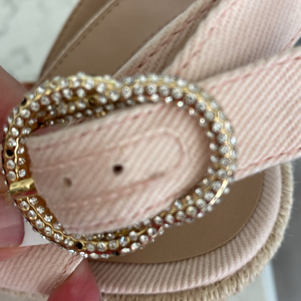 Stuart Weizmann espadrille wedge light pink size 10 - Picture 9 of 9